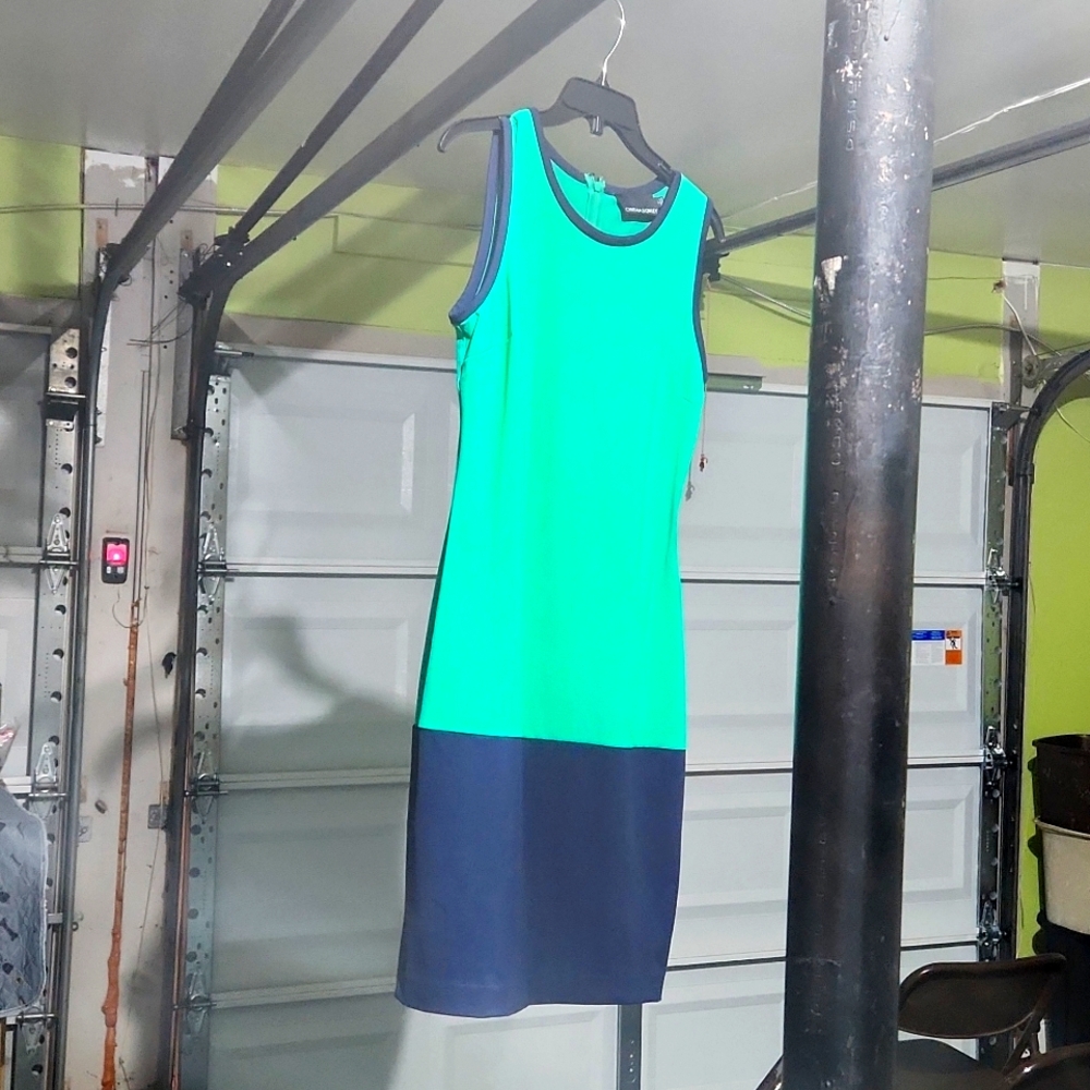 Green and blue dress